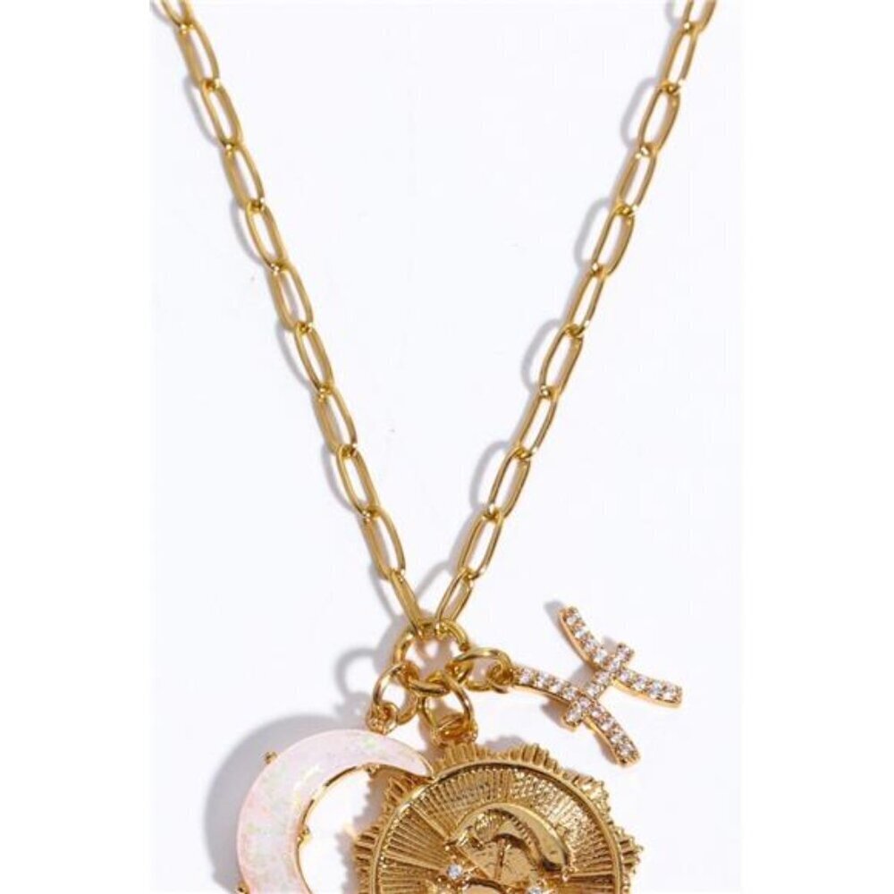 Constellation and Moon Pendant Copper Necklace - Picture 3 of 16